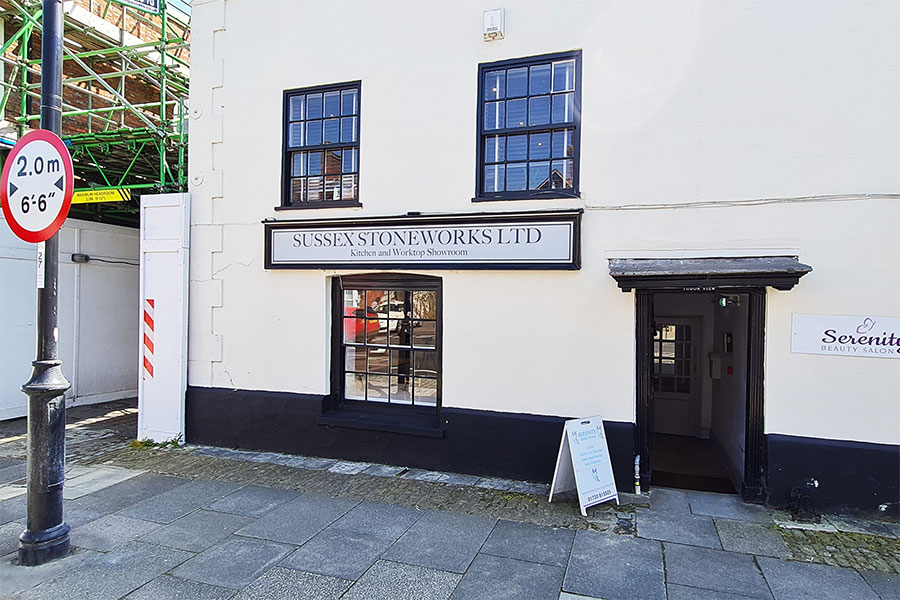 The front of the Sussex Stoneworks kitchen and stone worktops showroom in Midhurst